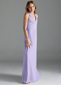Azazie Tessie Junior Lilac A-Line Pleated Chiffon Dress image4