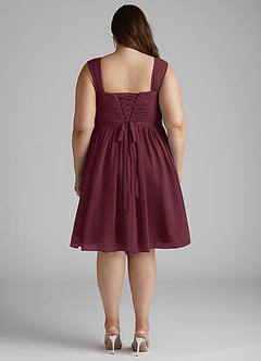 Azazie Angie Bridesmaid Dresses Cabernet A-Line Corset Chiffon Dress image14