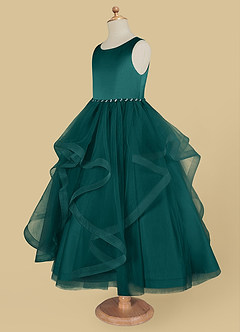 Azazie Sofia Flower Girl Dresses Peacock A-Line Beaded Tulle Dress image7