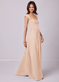 Barbie ♥ Azazie Bridesmaid Dresses English Rose A-Line Corset Chiffon Dress image6
