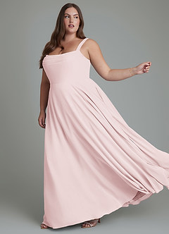 Azazie Shaude Abiti da Damigella Abito A-Line in Chiffon Plissettato Rosa Rossore image5