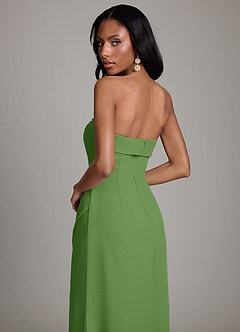 Azazie Aretha Bridesmaid Dresses Basil A-Line Strapless Chiffon Dress image4