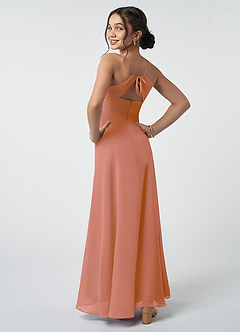 Azazie Avelina Junior MAI TAI A-Line Pleated Chiffon Dress image5