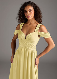 Azazie Lianne At-home Try On Dresses Black A-Line Off the Shoulder Stretch Satin Dress image3