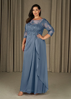 Azazie Calanthe Mother of the Bride Dresses Twilight A-Line Scoop Chiffon Dress image6