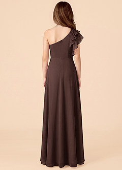 Azazie Arabella Junior Ganache A-Line Ruched Chiffon Dress image2