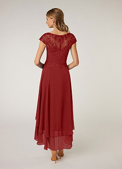 Azazie Shonda Mother of the Bride Dresses Rust Lace Chiffon Dress image2