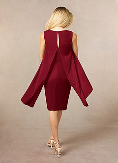 Azazie Viviana Mother of the Bride Dresses Burgundy A-Line Sequins Mesh Dress image2