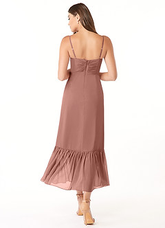 Azazie Justina Bridesmaid Dresses Cedar Rose A-Line Sweetheart Neckline Chiffon Dress image2