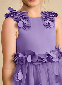 Azazie Atta Robe Demoiselle D'honneur Fillette Robe Trapèze en Tulle Ue épaule Tahiti image5