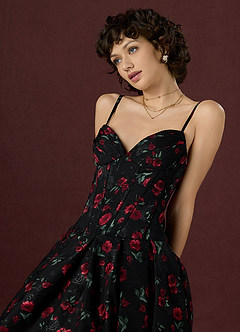 Kleid Charisse Schwarz Rot image2