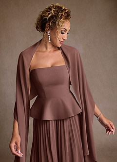 Azazie Josabeth vestidos de madre de la novia Vestido de Expresado de Gasa de Corte en A con Plisado image7