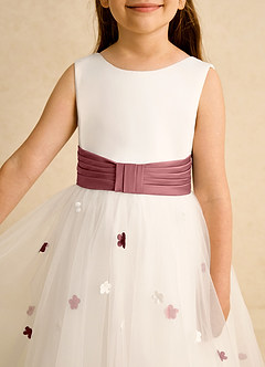 Azazie Cricket vestidos de niña de las flores Vestido de Marfil Amatista de Satin Mate de Princesa con Plisado image8