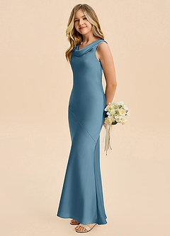 Azazie Rylina Junior Bermuda Mermaid Stretch Satin Dress image4