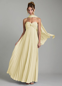 Azazie Tempest Abiti da Damigella Abito Convertibile Impero in Chiffon Corsetto Sorbetto Al Limone image1