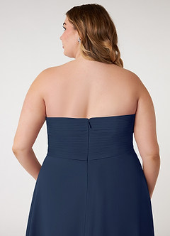 Azazie Arabella Allure Bridesmaid Dresses Dark Navy A-Line Sweetheart Neckline Chiffon Convertible Dress image14
