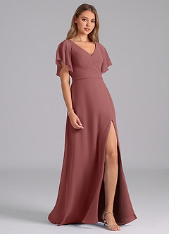 Azazie Ambrosia Robes de demoiselle d'honneur Robe Trapèze en Mousseline de soie Plissée Améthyste image5