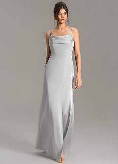 Azazie Egypt Bridesmaid Dresses Silver Mermaid Sweetheart Neckline Stretch Satin Dress image3