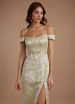 Robe Longue Crème Au Beurre Florale Janet image3