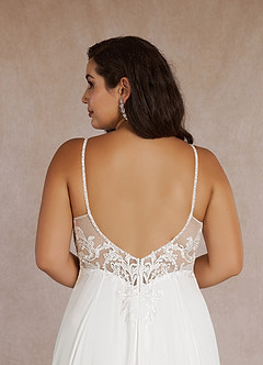 Azazie Nova Wedding Dresses Diamond White A-Line Sequins Chiffon Dress image19