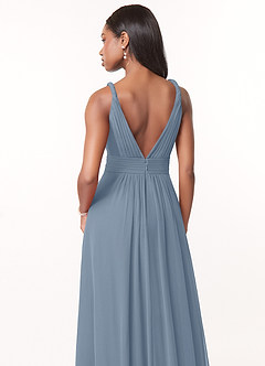 Azazie Maren Bridesmaid Dresses Dusty Blue A-Line Pleated Chiffon Dress image5