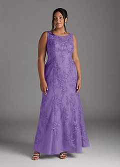 Azazie Whilhelmina vestidos de madre de la novia Vestido de Tahití de Gasa de Corte Sirena con Encaje image12