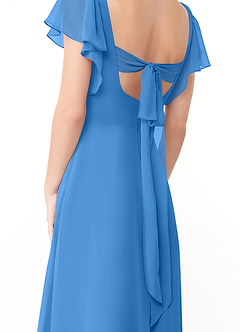 Azazie Syenna Jurken voor bruidsmeisjes Jurk van Chiffon met A-Lijn Ruches Blauwe Gaai image3