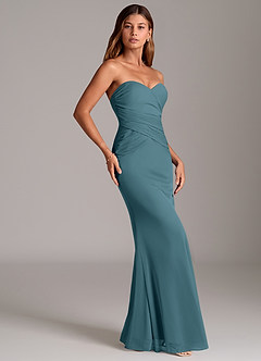 Azazie Katelyn Final Sale Bermuda Sheath Strapless Mesh Convertible Dress image4