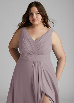 Azazie Karina Bridesmaid Dresses Dusk A-Line Pleated Chiffon Dress image11