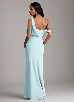 Azazie Madelyn Bridesmaid Dresses Sea Glass Mermaid One Shoulder Chiffon Convertible Dress image2