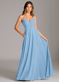 Azazie Amani Suknie dla druhen Linia A Pofałdowany Szyfon Do ziemi Sukienka image6