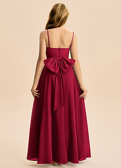 Azazie Bear Junior Burgundy A-Line Pleated Chiffon Dress image2