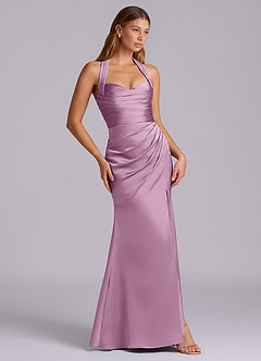 Azazie Destiny Bridesmaid Dresses Wisteria Mermaid Sweetheart Neckline Stretch Satin Dress image3