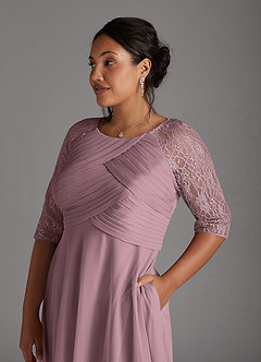 Azazie Gracelyn Mother of the Bride Dresses Dusty Rose A-Line Lace Dress image11