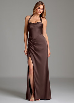 Azazie Serenity Bridesmaid Dresses Ganache Mermaid Sweetheart Neckline Stretch Satin Dress image3