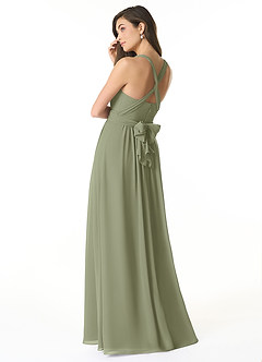 Azazie Olani Bridesmaid Dresses Pistachio A-Line Off the Shoulder Chiffon Convertible Dress image3