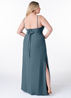 Azazie Mai Bridesmaid Dresses Twilight Sheath Pleated Chiffon Dress image9