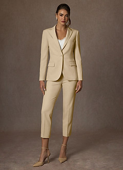 front Kennedy Champagne Pantalon habillé structuré et extensible