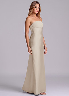 Azazie Ailanie Brudtärnklänningar Klä av Tubklänning i Stretch Satin Axelbandslös Frost image4