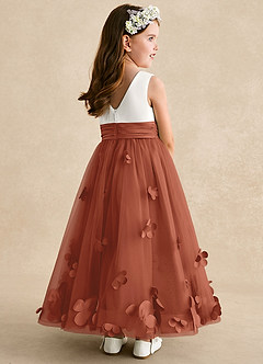 Azazie Vi Flower Girl Dresses Auburn A-Line Sleeveless Tulle Dress image4