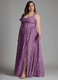 Azazie Francis Bridesmaid Dresses Wisteria A-Line Corset Floral Burnout Dress image12