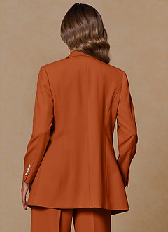 front Rowan Burnt Orange Refined Weave Performance blazer