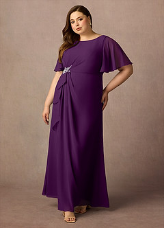 Azazie Rain Mother of the Bride Dresses Grape Sheath Beaded Chiffon Dress image9