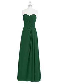 Azazie Arabella Allure Brautjungfernkleider Wandelbar A-Linie Herzausschnitt Chiffon Kleid Dunkelgrün image10