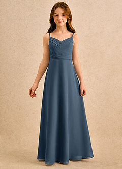 Azazie Hollie Girls Formal Flower Girl Klänningar Klä A-Line i Chiffong Älskling Halsringning image3