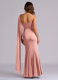 Azazie Inara Bridesmaid Dresses Rosette Mermaid Pleated Stretch Satin Dress image3