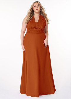 Azazie Fifi Bridesmaid Dresses Paprika A-Line Strapless Chiffon Convertible Dress image12