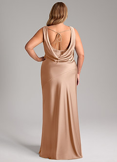 Azazie Rylina Bridesmaid Dresses English Rose Mermaid Stretch Satin Dress image2