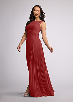 Azazie Galvan Mother of the Bride Dresses Rust A-Line Sequins Chiffon Dress image2