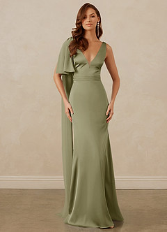 Christian Siriano Bridal for Azazie 1011 Brautjungfernkleider Meerjungfrau-Linie Schleifen Stretch-Satin Kleid Pistazie image1